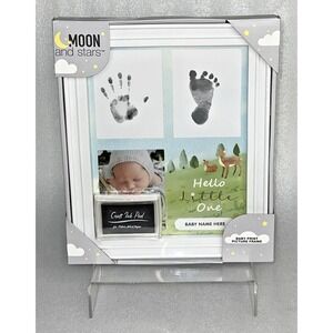 Moon and Stars Baby Print Picture Frame w/ Ink Pad for Handprint & Footprint NEW